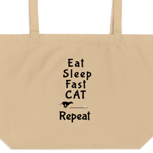 Load image into Gallery viewer, Eat Sleep Fast CAT Repeat X-Large Tote/ Shopping Bags
