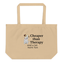 Load image into Gallery viewer, Russell Terrier Cheaper Than Therapy X-Large Tote/ Shopping Bags
