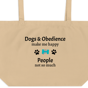 Dogs & Obedience Make Me Happy X-Large Tote/ Shopping Bags