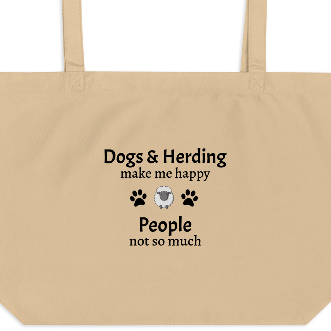 Dogs & Sheep Herding Make Me Happy X-Large Tote/ Shopping Bags