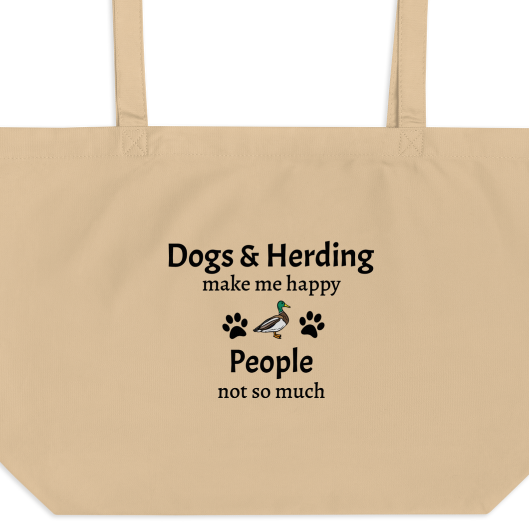 Dogs & Duck Herding Make Me Happy X-Large Tote/ Shopping Bags