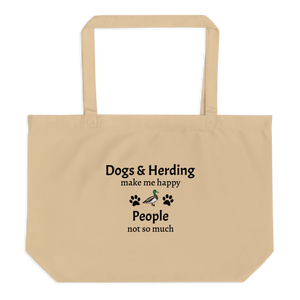 Dogs & Duck Herding Make Me Happy X-Large Tote/ Shopping Bags