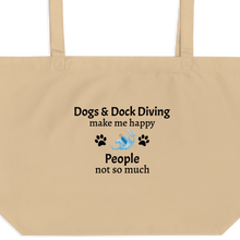 Load image into Gallery viewer, Dogs &amp; Dock Diving Make Me Happy X-Large Tote/ Shopping Bags
