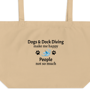 Dogs & Dock Diving Make Me Happy X-Large Tote/ Shopping Bags
