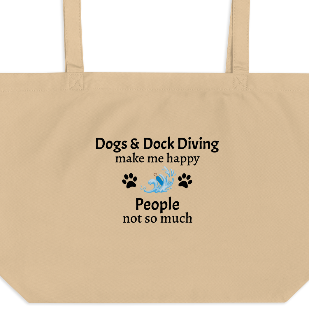 Dogs & Dock Diving Make Me Happy X-Large Tote/ Shopping Bags