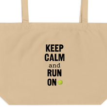 Load image into Gallery viewer, Keep Calm &amp; Run On Flyball with Tennis Ball X-Large Tote/ Shopping Bag
