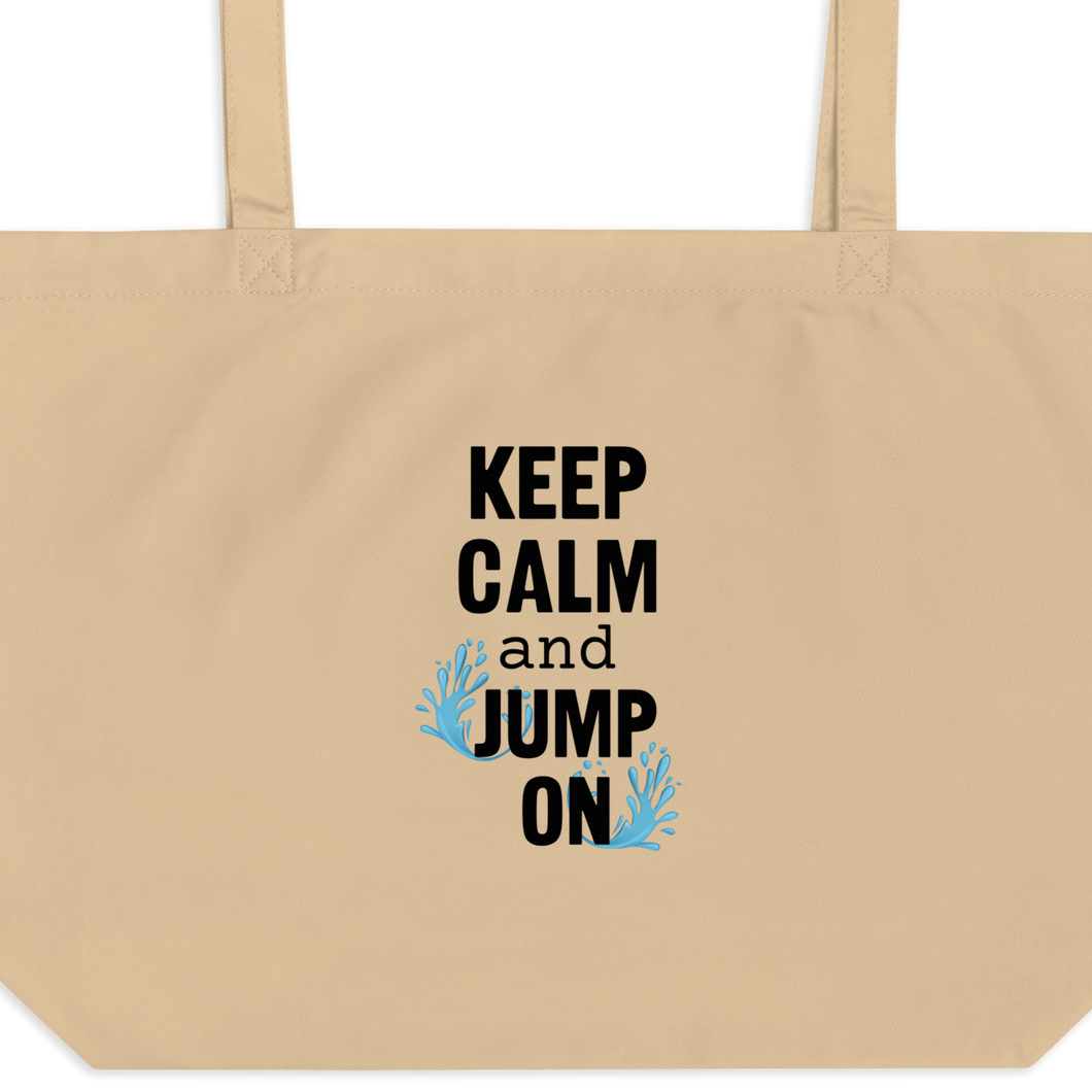 Keep Calm & Jump On Dock Diving X-Large Tote/ Shopping Bag