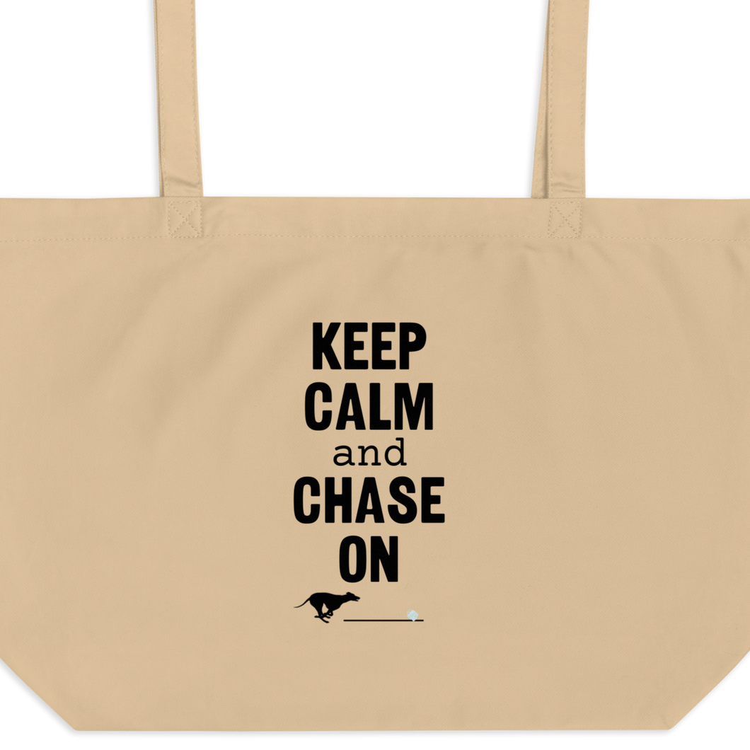 Keep Calm & Chase On Fast CAT X-Large Tote/ Shopping Bag