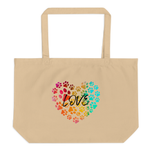 Load image into Gallery viewer, Love in Dog Paw Prints Heart X-Large Tote Bags
