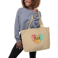 Load image into Gallery viewer, Love in Dog Paw Prints Heart X-Large Tote Bags
