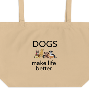 Dogs Make Life Better X-Large Tote/ Shopping Bags
