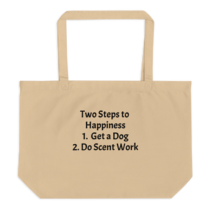 2 Steps to Happiness - Scent Work X-Large Tote/ Shopping Bags