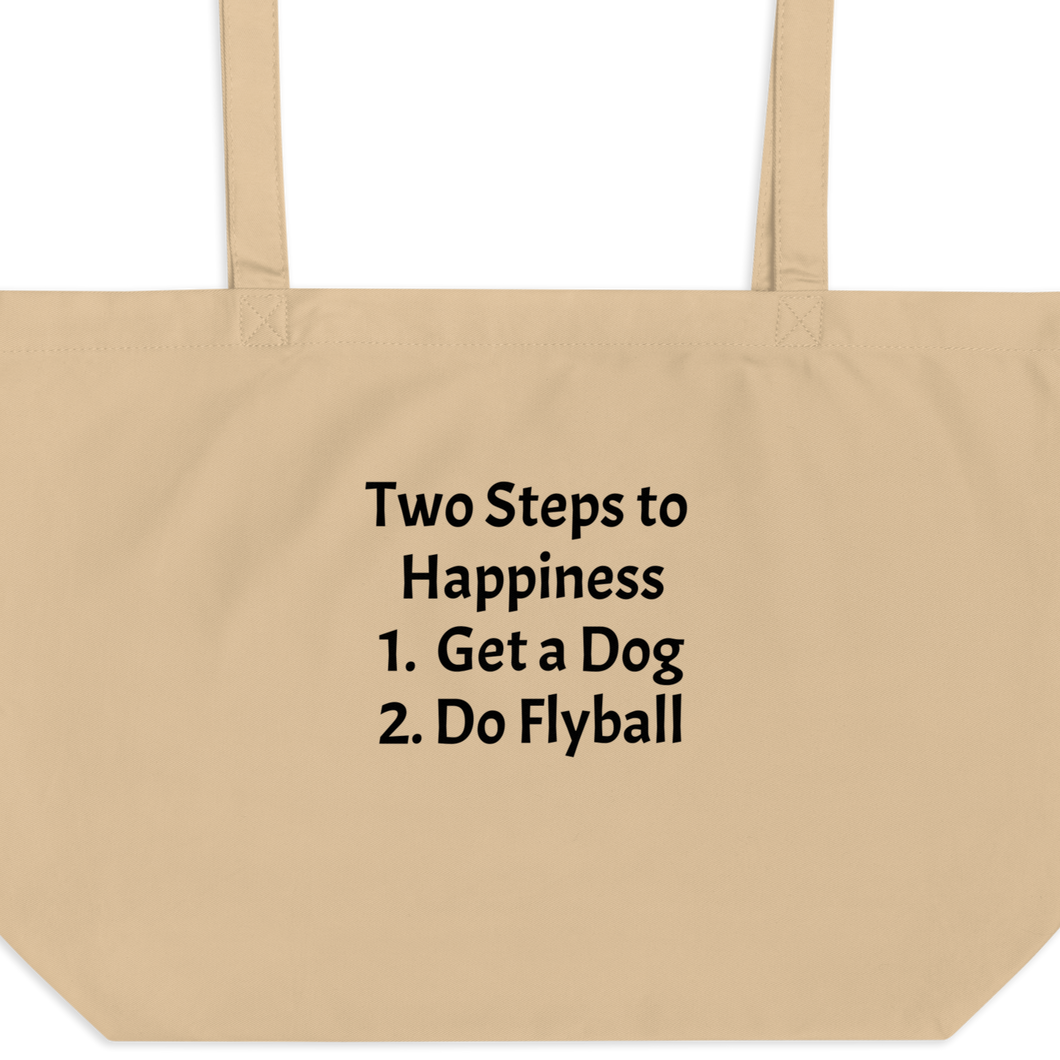 2 Steps to Happiness - Flyball X-Large Tote/ Shopping Bags