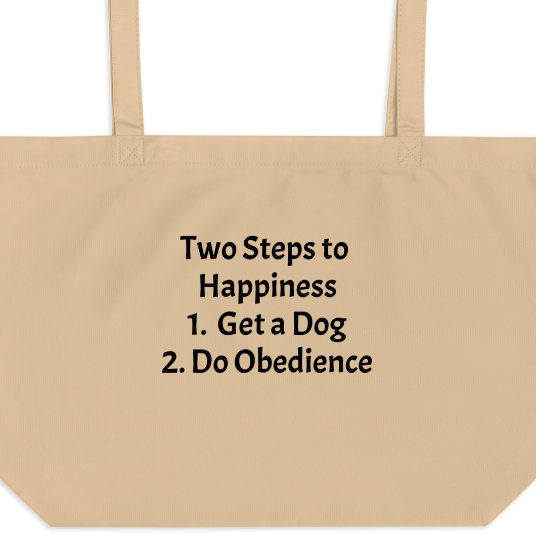 2 Steps to Happiness - Obedience X-Large Tote/ Shopping Bags