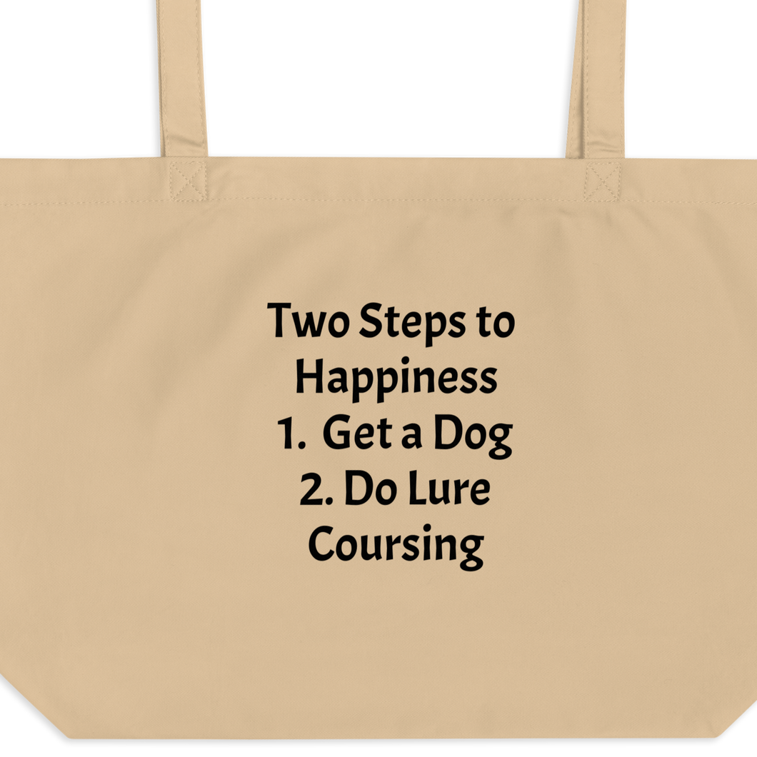 2 Steps to Happiness - Lure Coursing X-Large Tote/ Shopping Bags