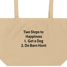 Load image into Gallery viewer, 2 Steps to Happiness - Barn Hunt X-Large Tote/ Shopping Bags

