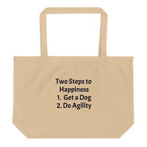 2 Steps to Happiness - Agility X-Large Tote/ Shopping Bags
