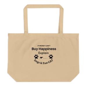 Buy Happiness w/ Dogs & Fast CAT X-Large Tote/ Shopping Bags