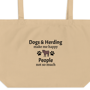 Dogs and Cattle Herding Make Me Happy Tote/ Shopping Bags