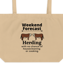 Load image into Gallery viewer, Cattle Herding Weekend Forecast X-Large Tote/ Shopping Bags
