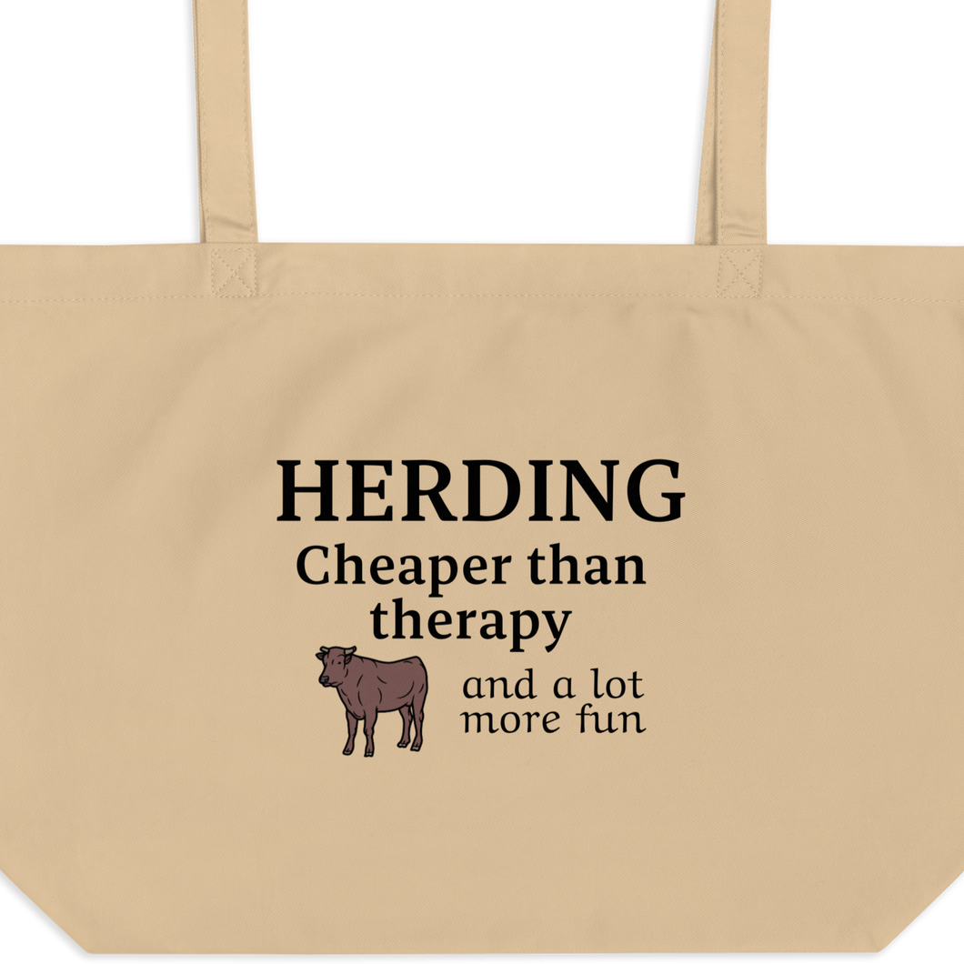 Cattle Herding Cheaper Than Therapy X-Large Tote/ Shopping Bags