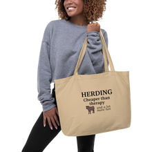 Load image into Gallery viewer, Cattle Herding Cheaper Than Therapy X-Large Tote/ Shopping Bags
