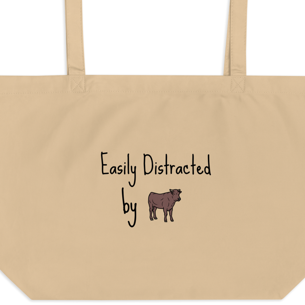 Easily Distracted by Cattle Herding X-Large Tote/ Shopping Bags