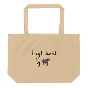 Easily Distracted by Cattle Herding X-Large Tote/ Shopping Bags