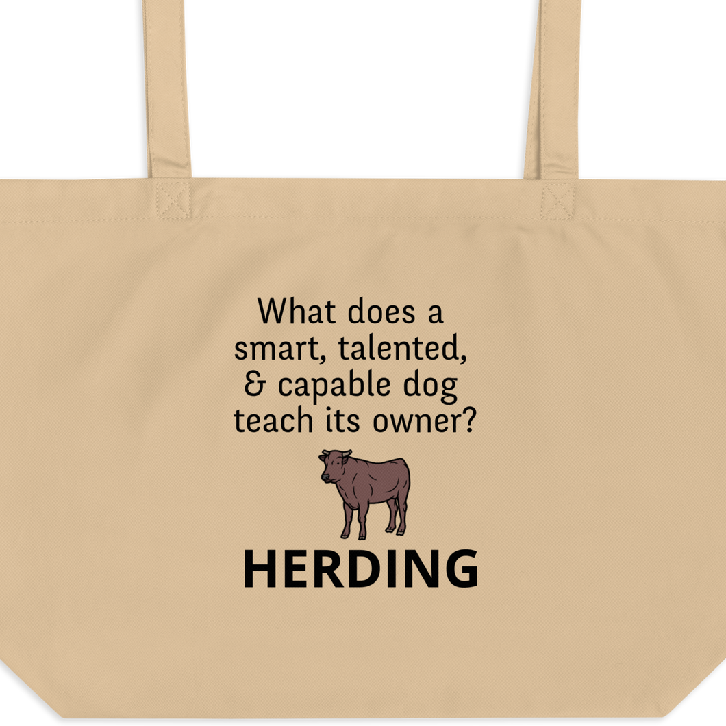 Dog Teaches It's Owner Cattle Herding X-Large Tote/ Shopping Bags