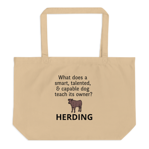 Dog Teaches It's Owner Cattle Herding X-Large Tote/ Shopping Bags