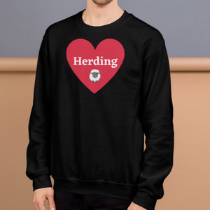 Herding w/ Sheep in Heart Sweatshirts