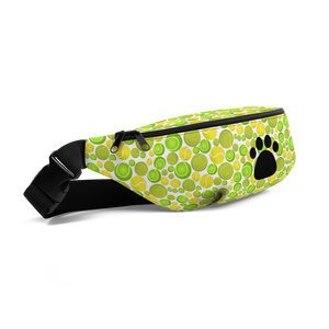 Allover Multi-Colored Tennis Balls & Paw Dog Fanny Pack