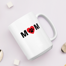 Load image into Gallery viewer, Mom w/ Dog Paw in Heart Mug
