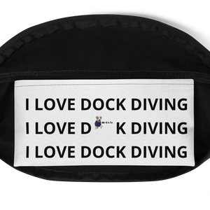 Dock Diving in Heart Fanny Pack-White
