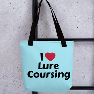 I Heart Lure Coursing Tote Bag-Blue