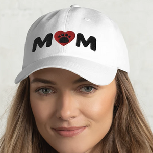 Mom w/ Dog Paw in Heart Light Hats