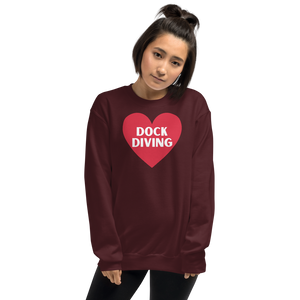Dock Diving in Heart Sweatshirts