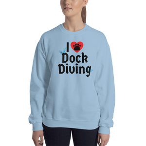 I Heart w/ Paw Dock Diving Sweatshirts - Light