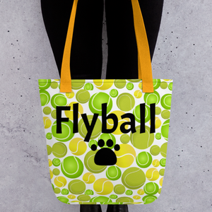 Allover Tennis Balls w/ Flyball & Paw Tote Bag