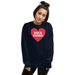 Dock Diving in Heart Sweatshirts