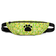 Load image into Gallery viewer, Allover Multi-Colored Tennis Balls &amp; Paw Dog Fanny Pack
