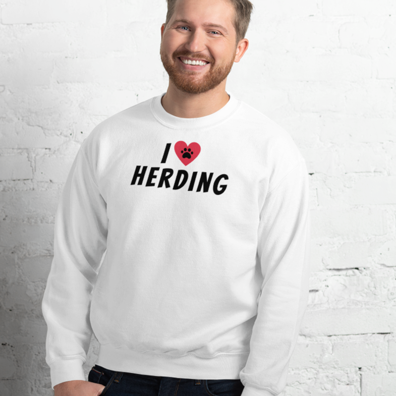 I Heart w/ Paw Herding Sweatshirts - Light