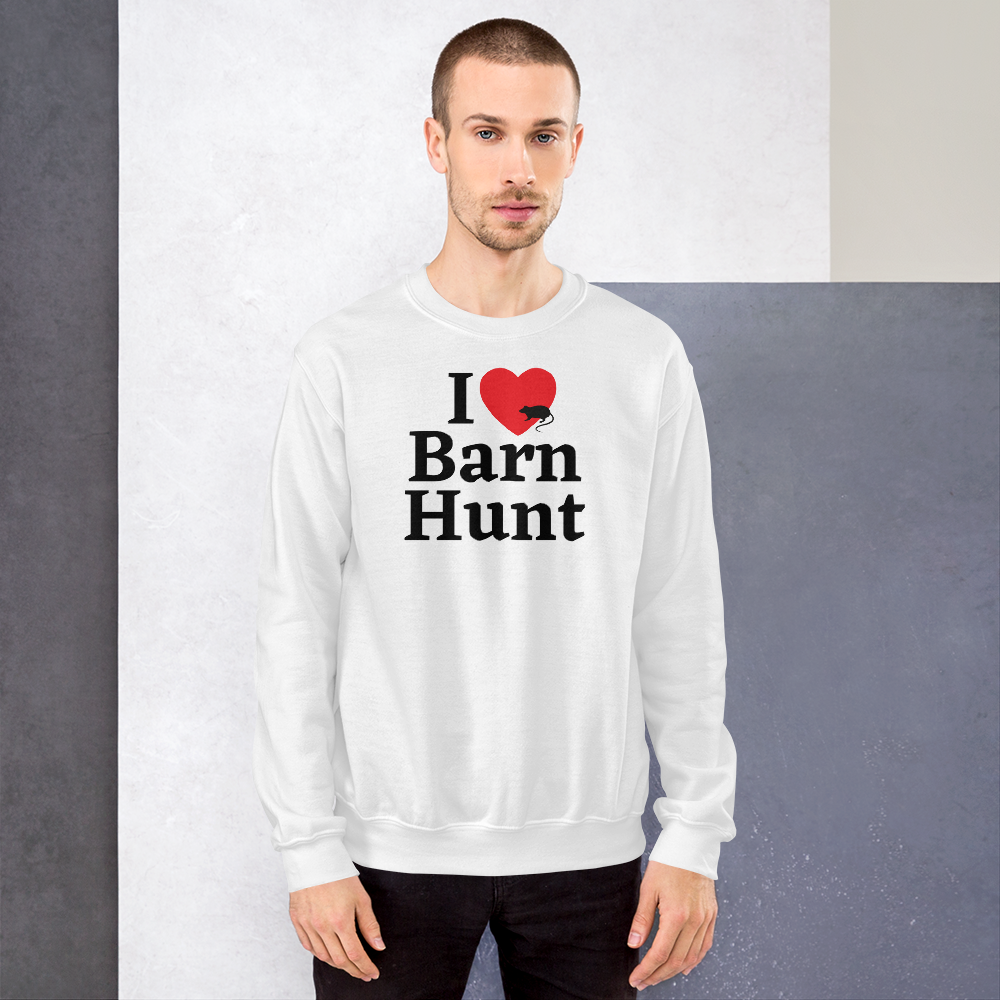 I Heart w/ Rat Barn Hunt Sweatshirts - Light