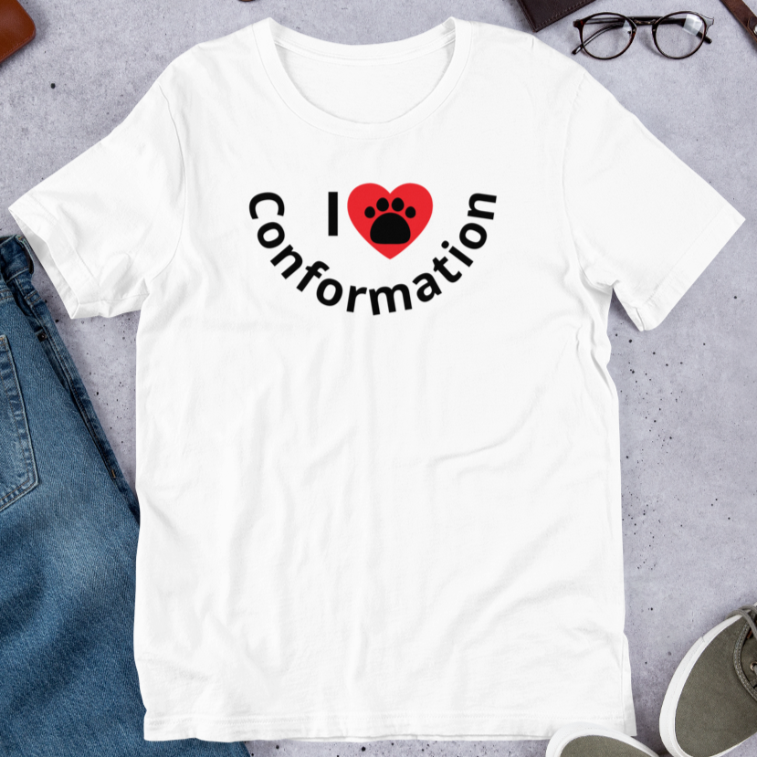 I Heart w/ Paw Curved Conformation T-Shirts - Light