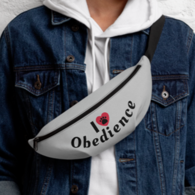 I Heart Obedience Fanny Pack-Grey
