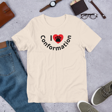 Load image into Gallery viewer, I Heart w/ Paw Curved Conformation T-Shirts - Light
