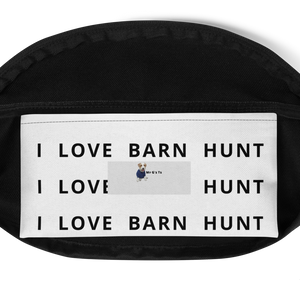 Allover Barn Hunt in Hearts Fanny Pack-Lt. Grey