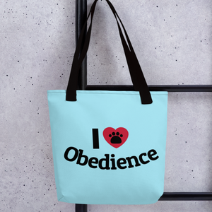 I Heart Obedience Tote Bag-Blue
