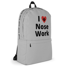 Load image into Gallery viewer, I Heart Nose Work Backpack-Grey
