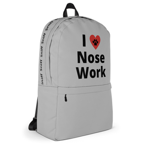 I Heart Nose Work Backpack-Grey